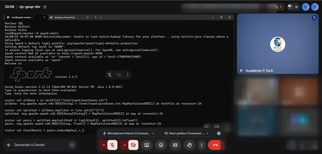 Séance en direct : Spark en pratique